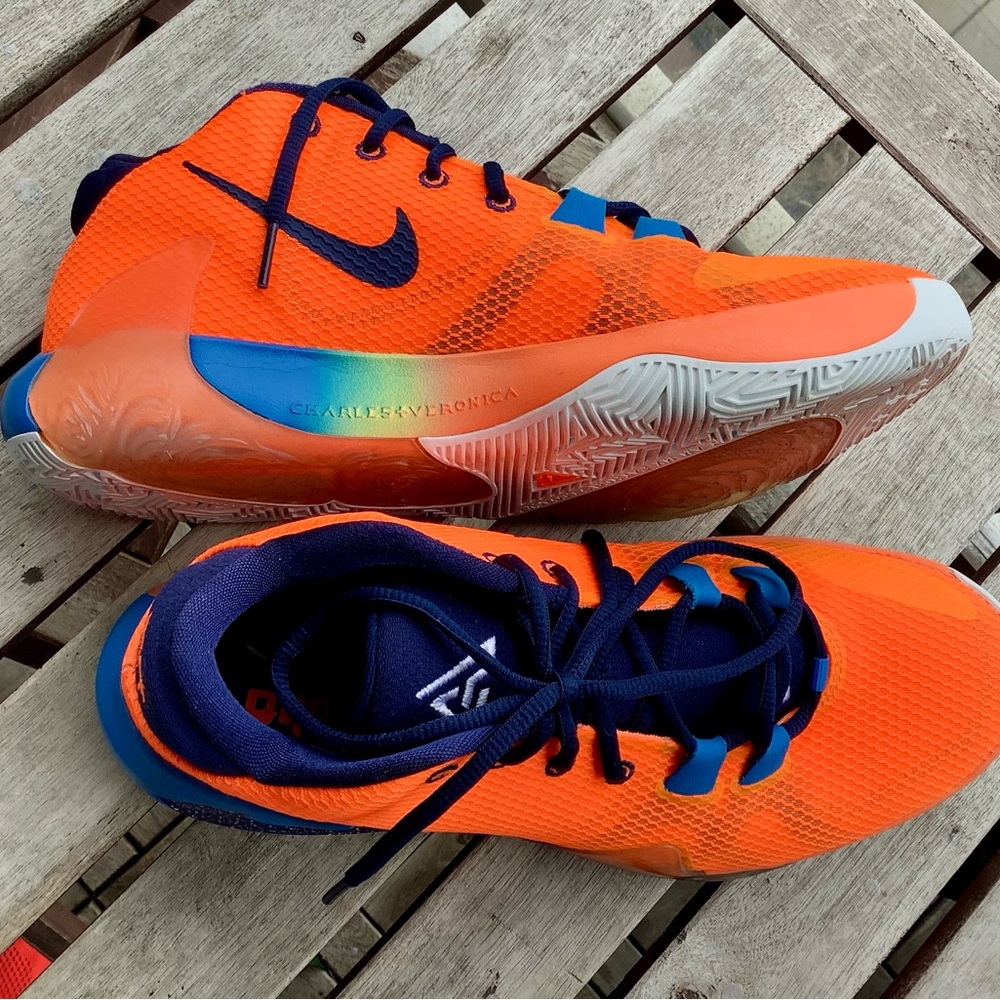 Nike Zoom Freak 1 All Bro Orange Blue Basketball Shoes - Men's size 9 - EUC